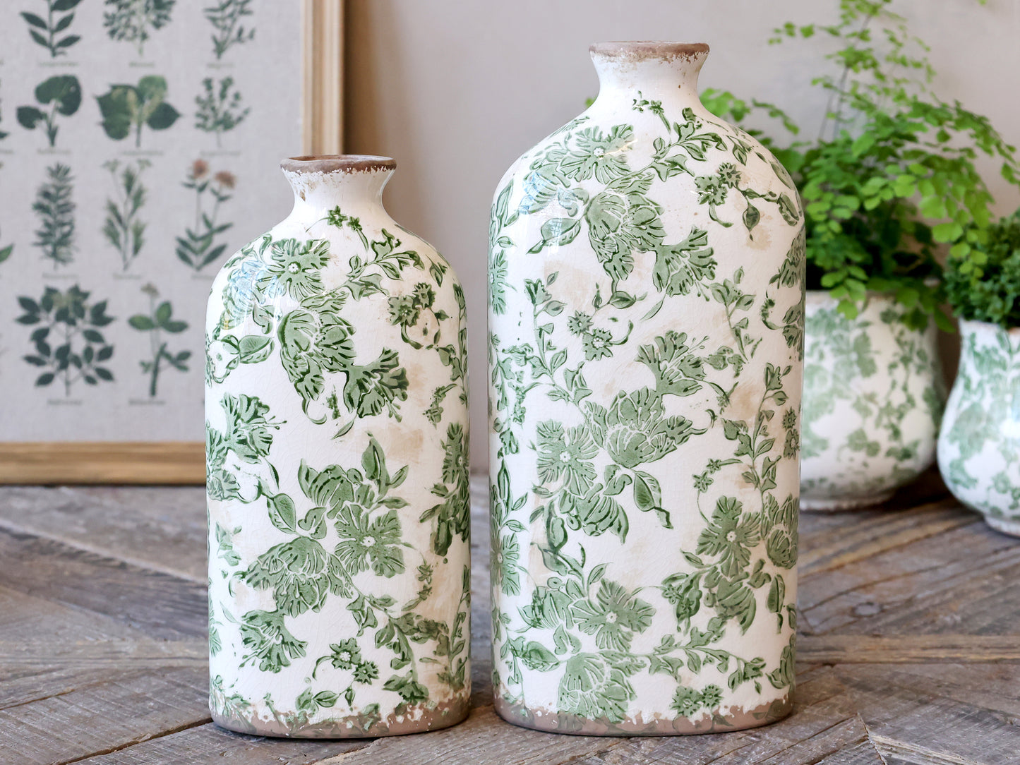 Green Floral Vase