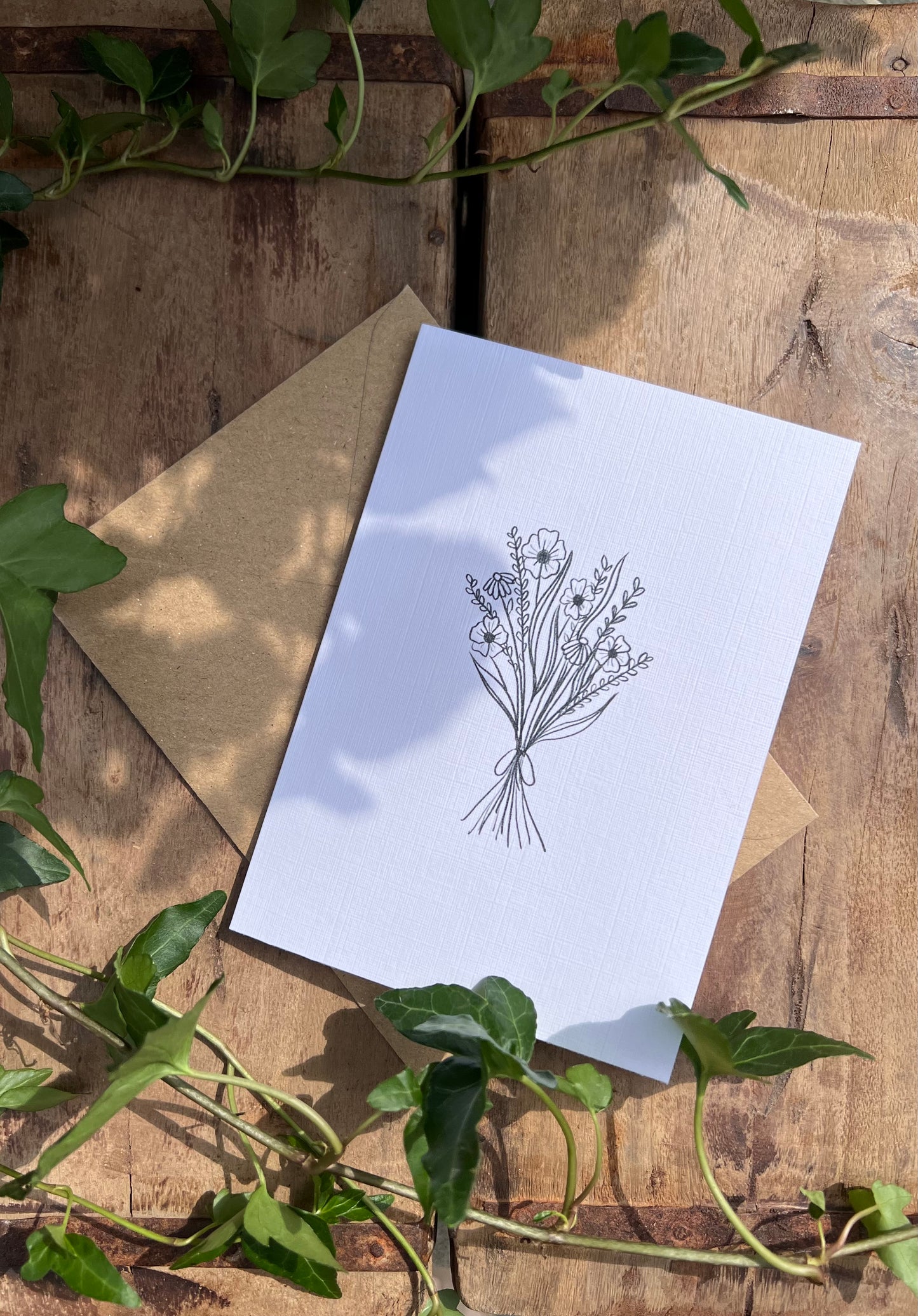 Bouquet Hand Illustrated Card